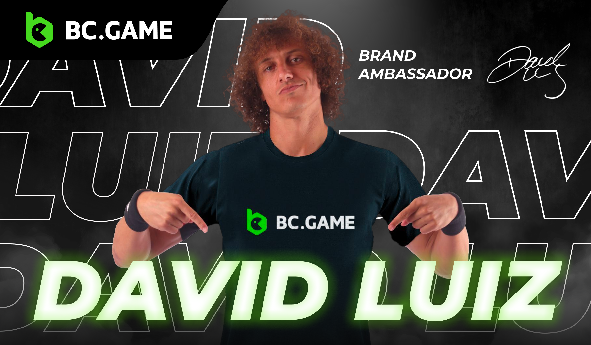 El futbolista brasileño David Luiz es ahora embajador de la marca BC.GAME