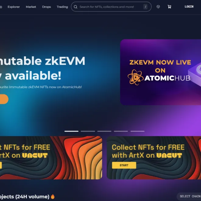 Mercado de NFT y Cripto Coleccionables en AtomicHub.io